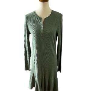 #196, Lauren Ralph Lauren green, ribbed fit and flare dress, size L